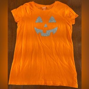 Orange Halloween T-Shirt with Silver Pumpkin